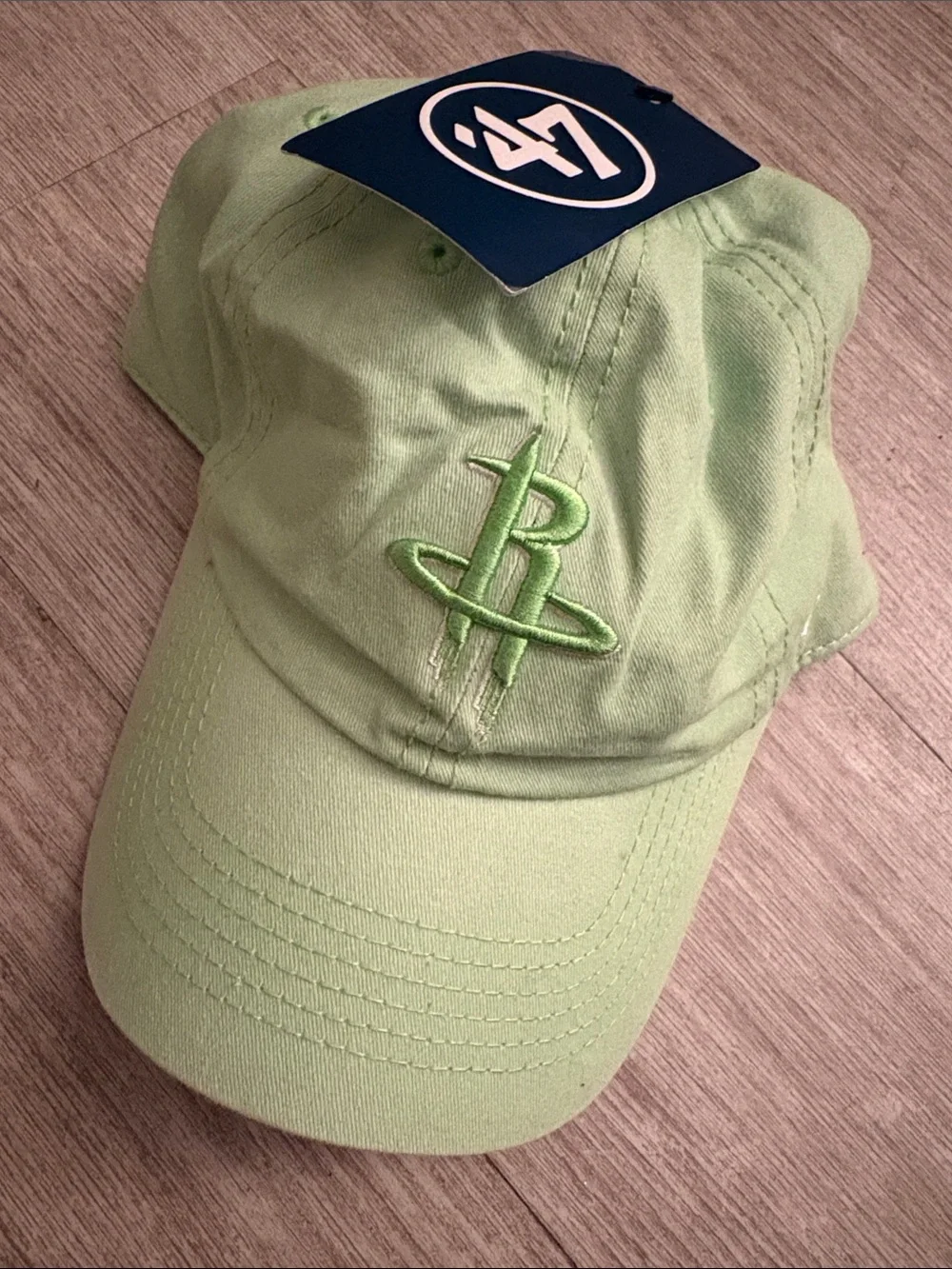 47 Light Green Relaxed Fit Cap with Embroidered R Logo